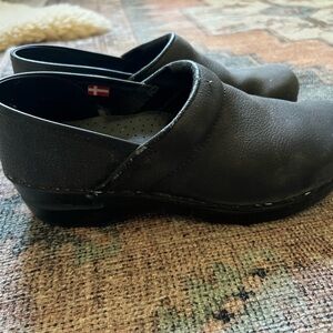 Sanita Black Leather Mules